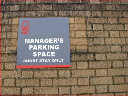 Manager's parking space...